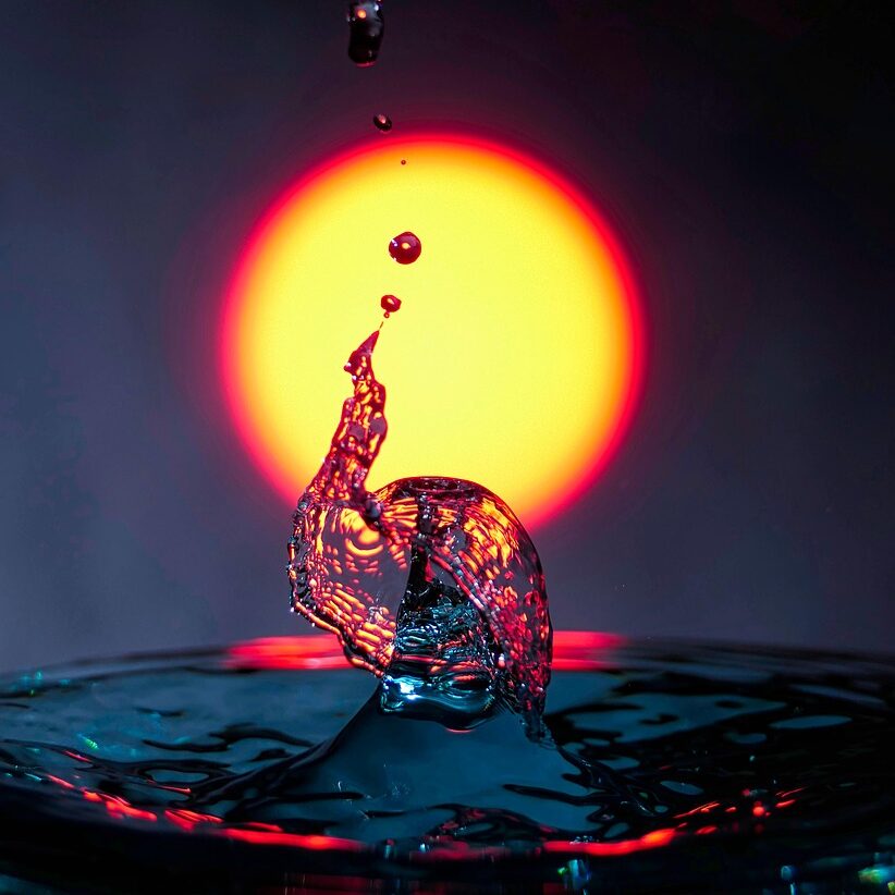 high speed, waterdrop, drops, water, nature, art, crane, development, poetry, abstract
